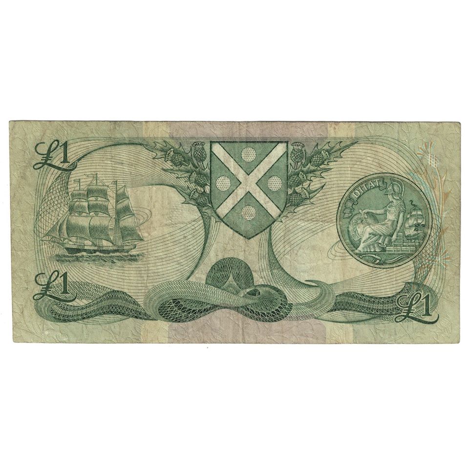 Banconote, Scozia, 1 Pound, 1986, 1986-11-18, KM:111f, MB+