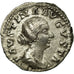 Moneta, Faustina II, Denarius, Rome, AU(55-58), Srebro, Cohen:221