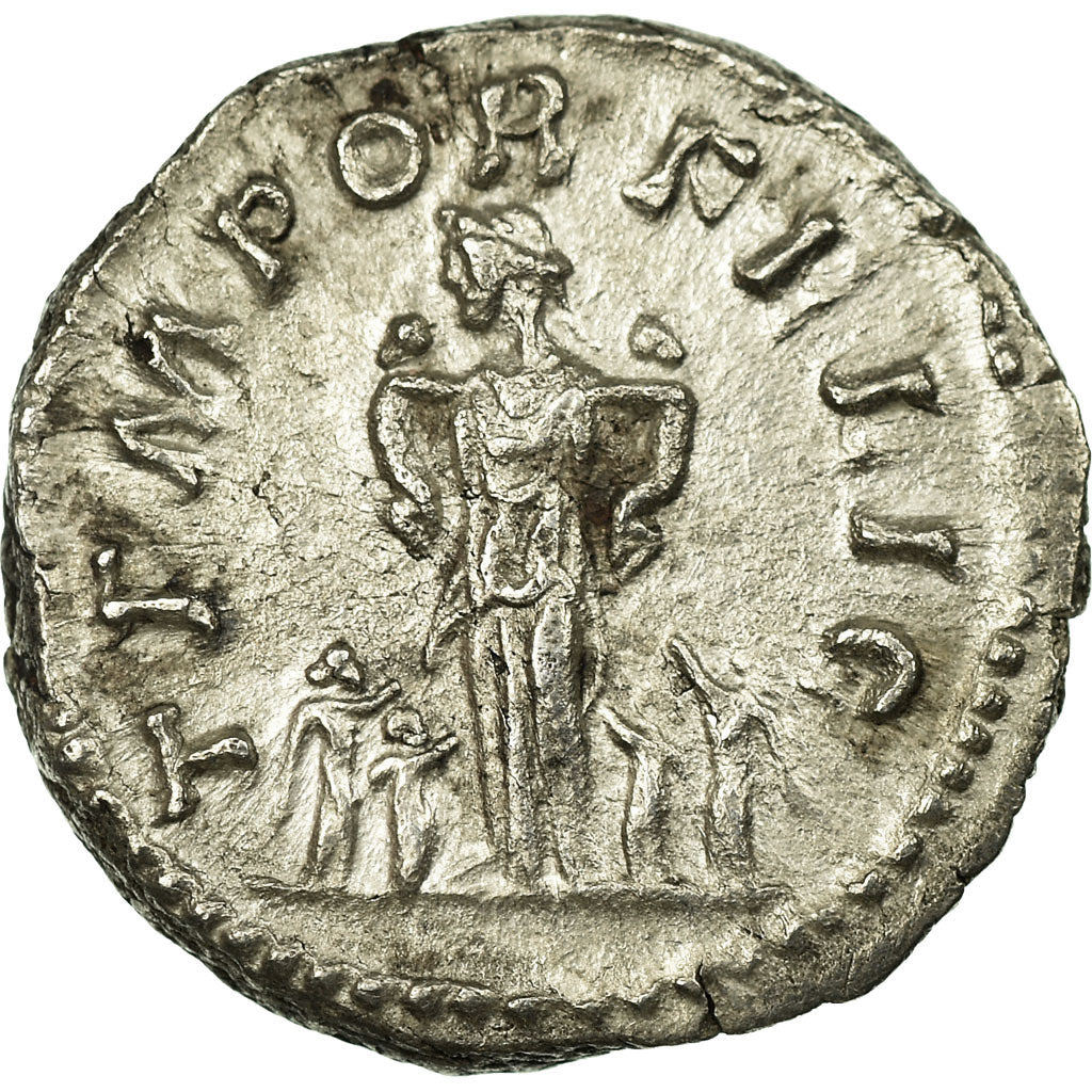 Moneta, Faustina II, Denarius, Rome, AU(55-58), Srebro, Cohen:221