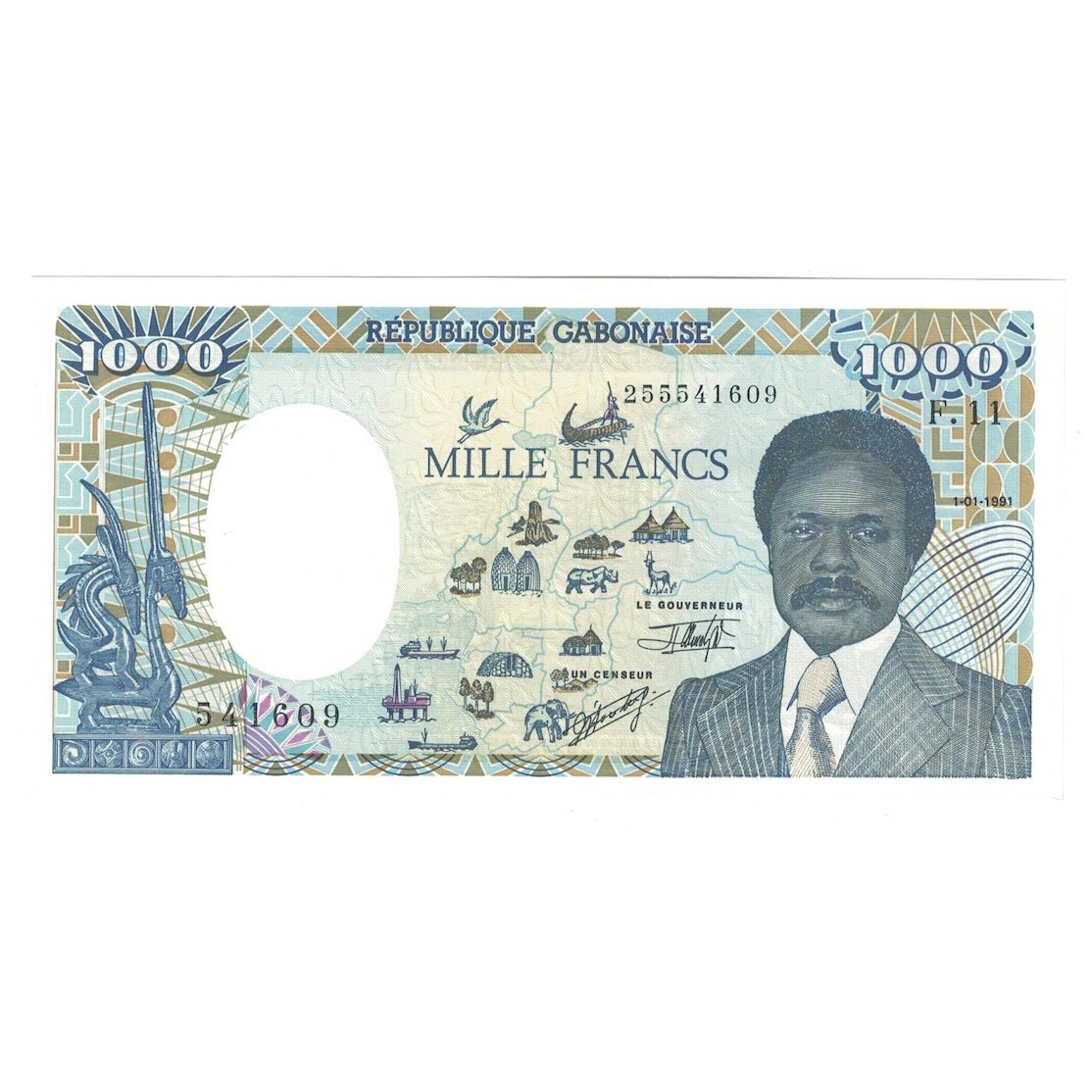 Banconote, Gabon, 1000 Francs, 1991, 1991-01-01, KM:10b, FDS