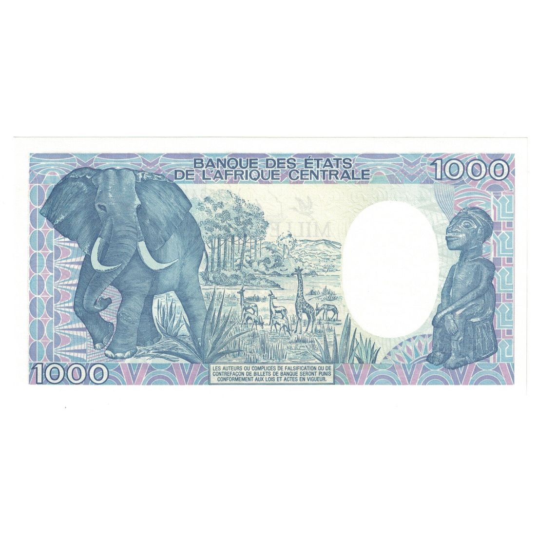 Geldschein, Gabun, 1000 Francs, 1991, 1991-01-01, KM:10b, UNZ