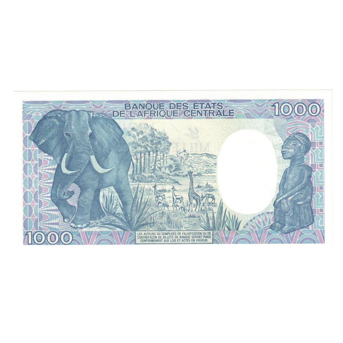 Banknote, Gabon, 1000 Francs, 1991, 1991-01-01, KM:10b, UNC(65-70)