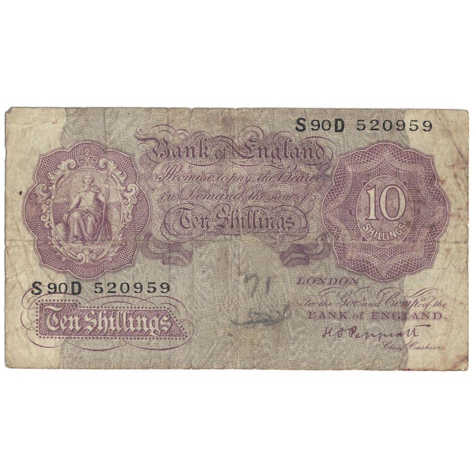 Billete, 10 Shillings, Undated (1948-60), Gran Bretaña, KM:368a, RC+