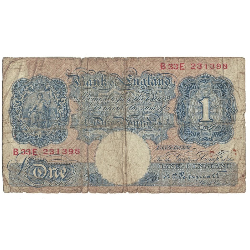 Banconote, Gran Bretagna, 1 Pound, ND (1940-48), KM:367a, B