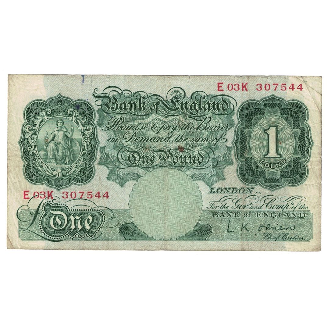 Banknote, Great Britain, 1 Pound, 1955-1960, KM:369c, VF(20-25)