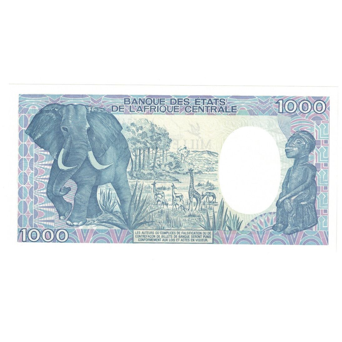 Banknote, Gabon, 1000 Francs, 1991, 1991-01-01, KM:10b, UNC(65-70)