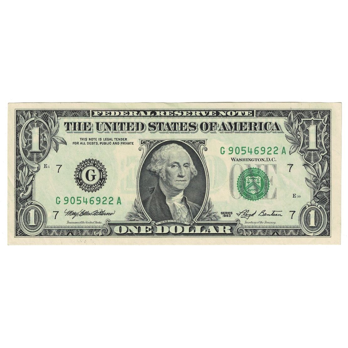 Geldschein, Vereinigte Staaten, One Dollar, 1993, Chicago, KM:4018, UNZ-