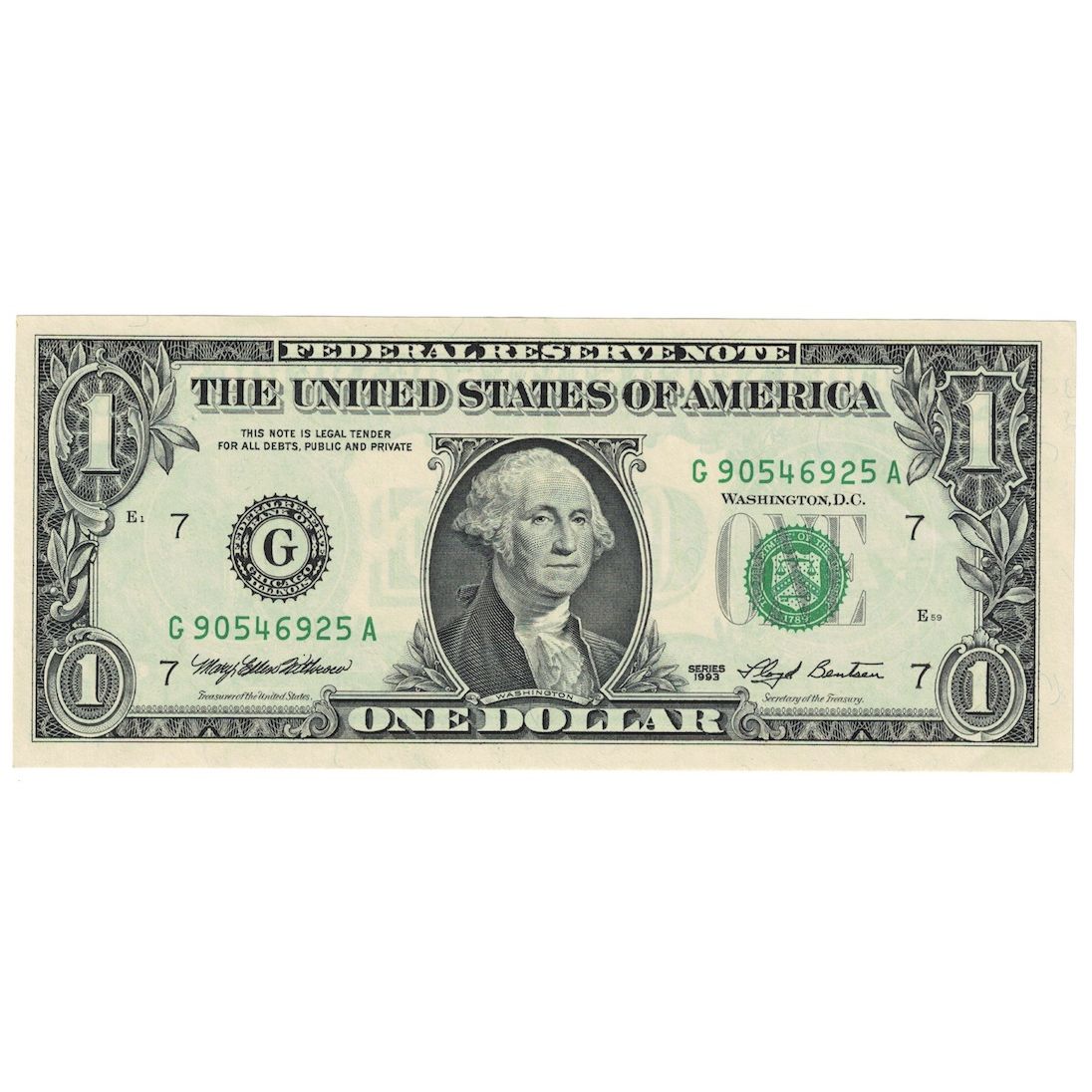 Geldschein, Vereinigte Staaten, One Dollar, 1993, Chicago, KM:4018, UNZ-