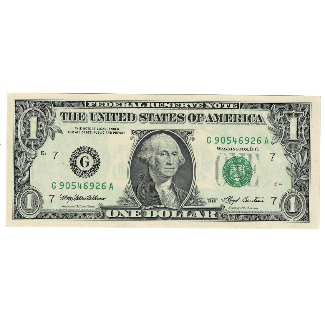 Geldschein, Vereinigte Staaten, One Dollar, 1993, Chicago, KM:4018, UNZ-