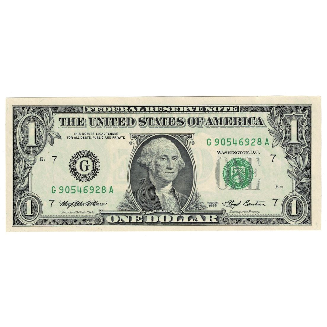 Banconote, Stati Uniti, One Dollar, 1993, Chicago, KM:4018, SPL