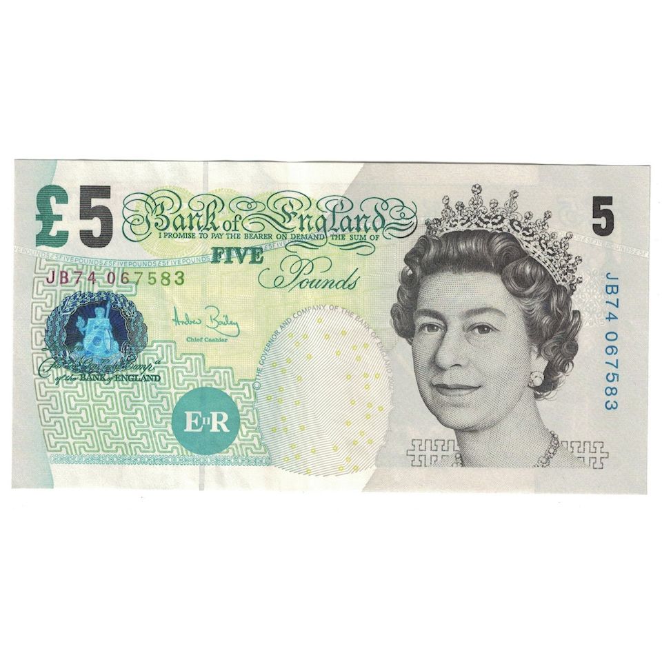 Geldschein, Großbritannien, 5 Pounds, 2004, KM:391c, SS+