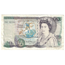 Billet, Grande-Bretagne, 20 Pounds, 1991-1993, KM:384b, TB+