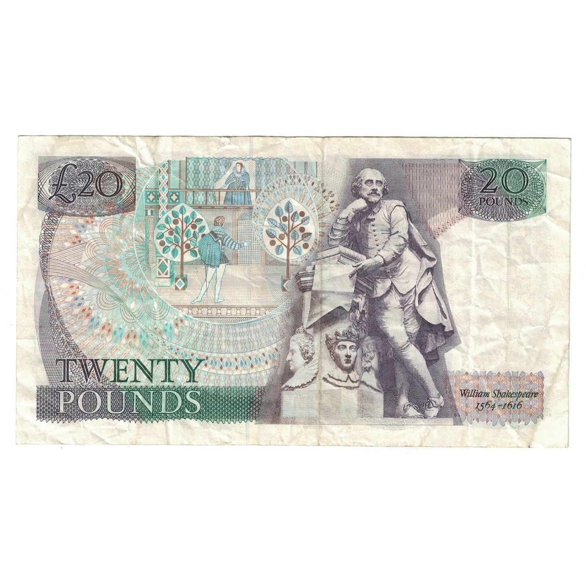Billet, Grande-Bretagne, 20 Pounds, 1991-1993, KM:384b, TB+