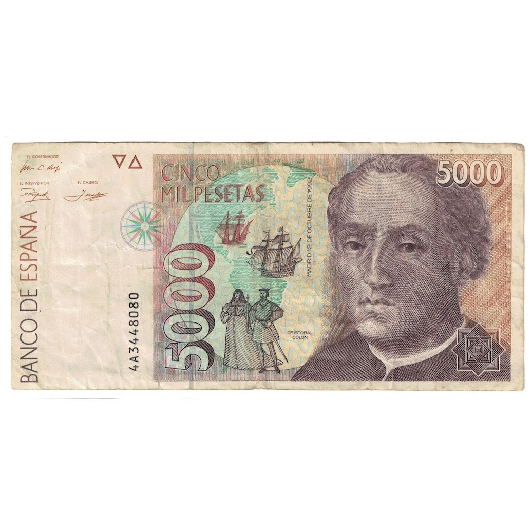 Banknote, Spain, 5000 Pesetas, 1992, 1992-10-12, KM:165, VF(30-35)