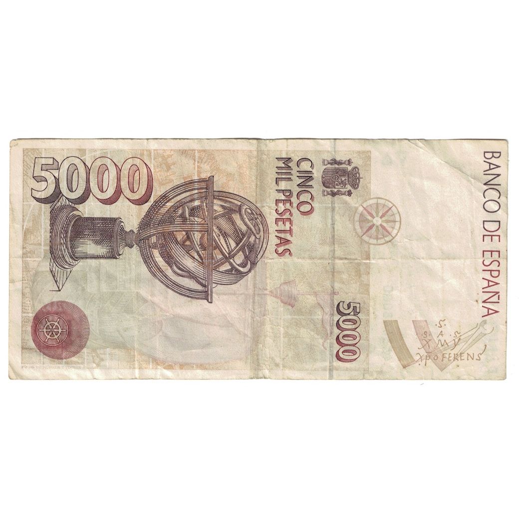 Banknote, Spain, 5000 Pesetas, 1992, 1992-10-12, KM:165, VF(30-35)