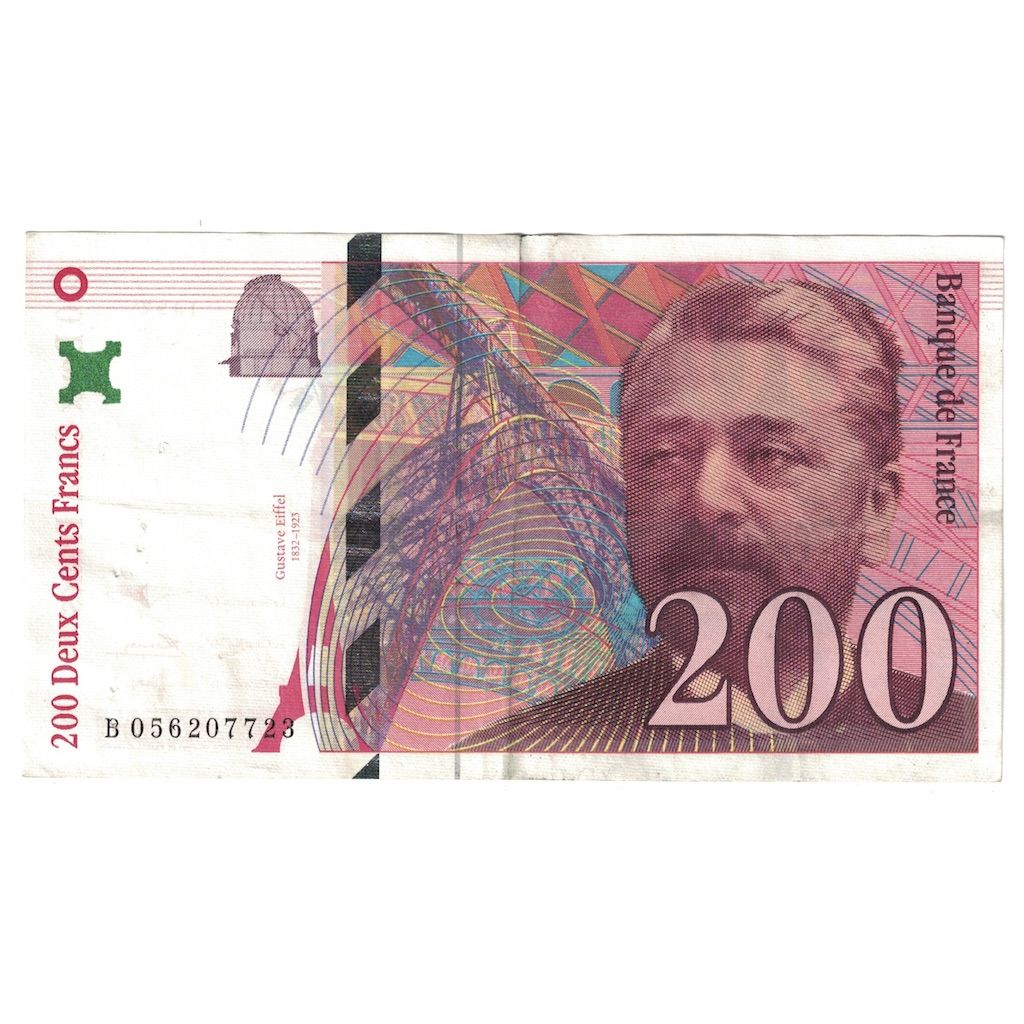 Francia, 200 Francs, Eiffel, 1997, MB+, Fayette:75.4b, KM:159b