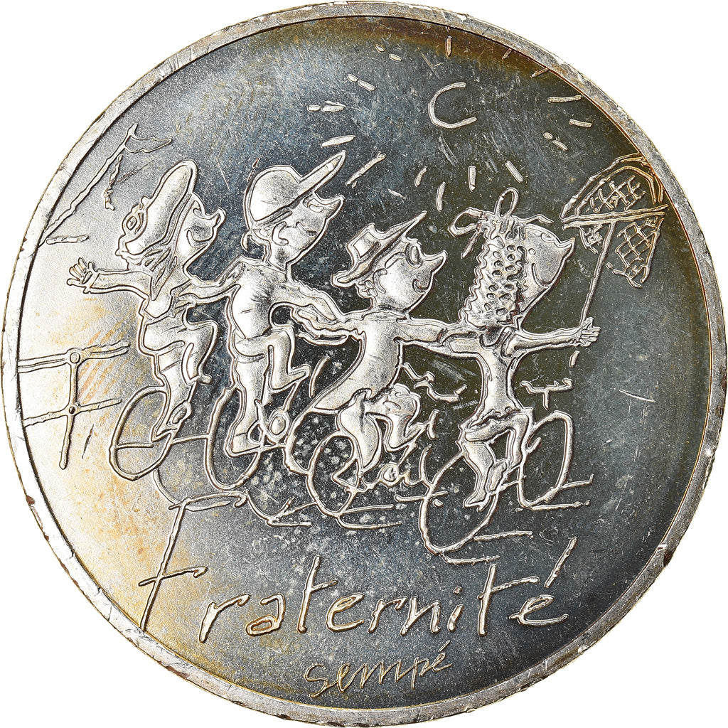 Frankrijk, Sempé - Fraternité, 10 Euro, 2014, UNC, Zilver
