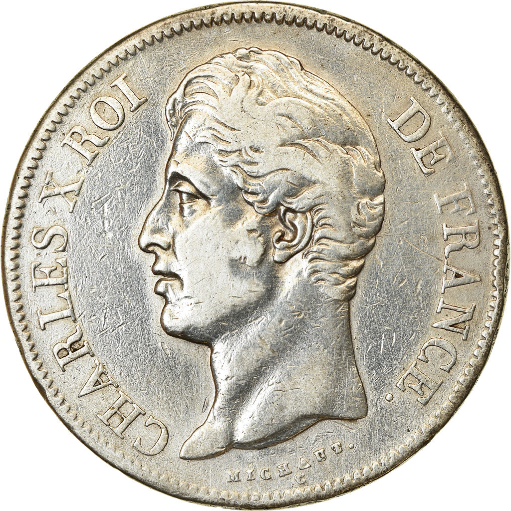 Coin, France, Charles X, 5 Francs, 1828, Lille, VF(30-35), Silver, KM:728.13