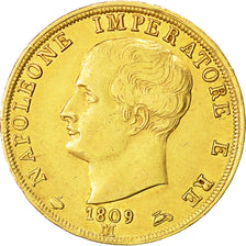 Monnaie, États italiens, KINGDOM OF NAPOLEON, Napoleon I, 40 Lire, 1809, Milan