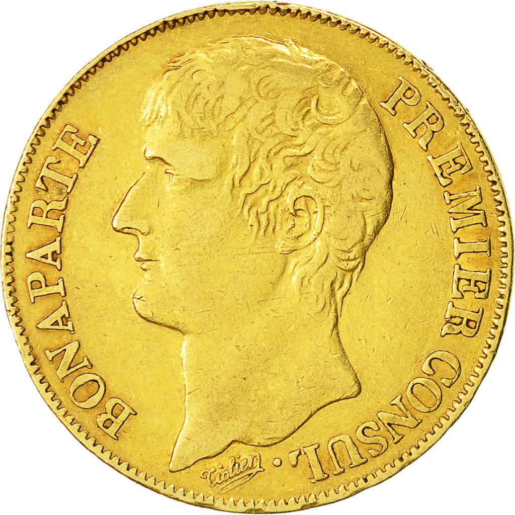 Coin, France, Napoléon I, 40 Francs, An 12 (1804), Paris, EF(40-45), Gold