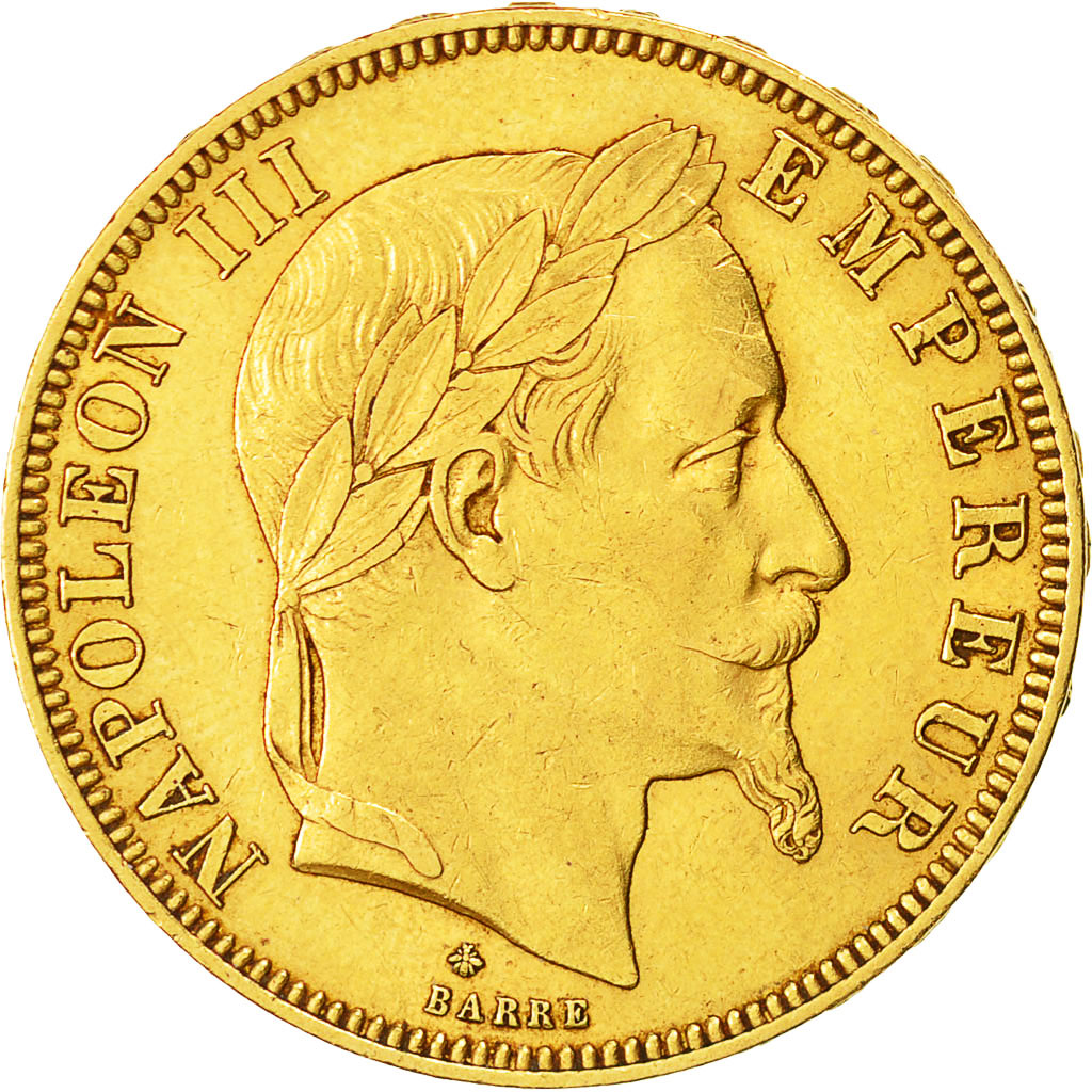 Coin, France, Napoleon III, Napoléon III, 50 Francs, 1866, Paris, EF(40-45)