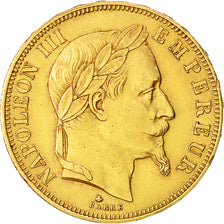 Moneda, Francia, Napoleon III, Napoléon III, 50 Francs, 1864, Paris, MBC+, Oro