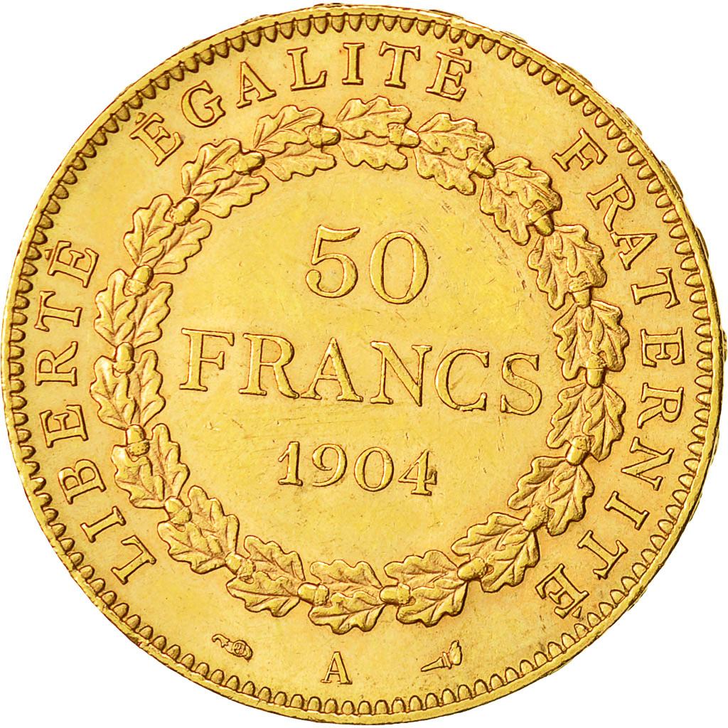 Coin, France, Génie, 50 Francs, 1904, Paris, AU(50-53), Gold, KM:831