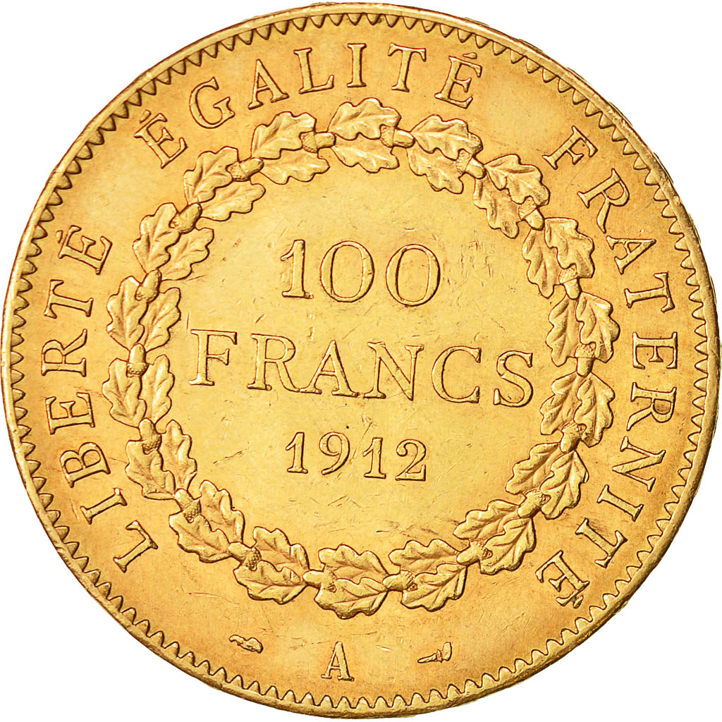 Coin, France, 100 Francs, 1912, Paris, EF(40-45), Gold, KM:858, Gadoury:1137a