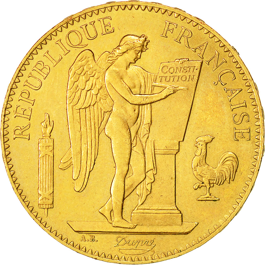 Munten, Frankrijk, Génie, 100 Francs, 1879, Paris, ZF+, Goud, KM:832