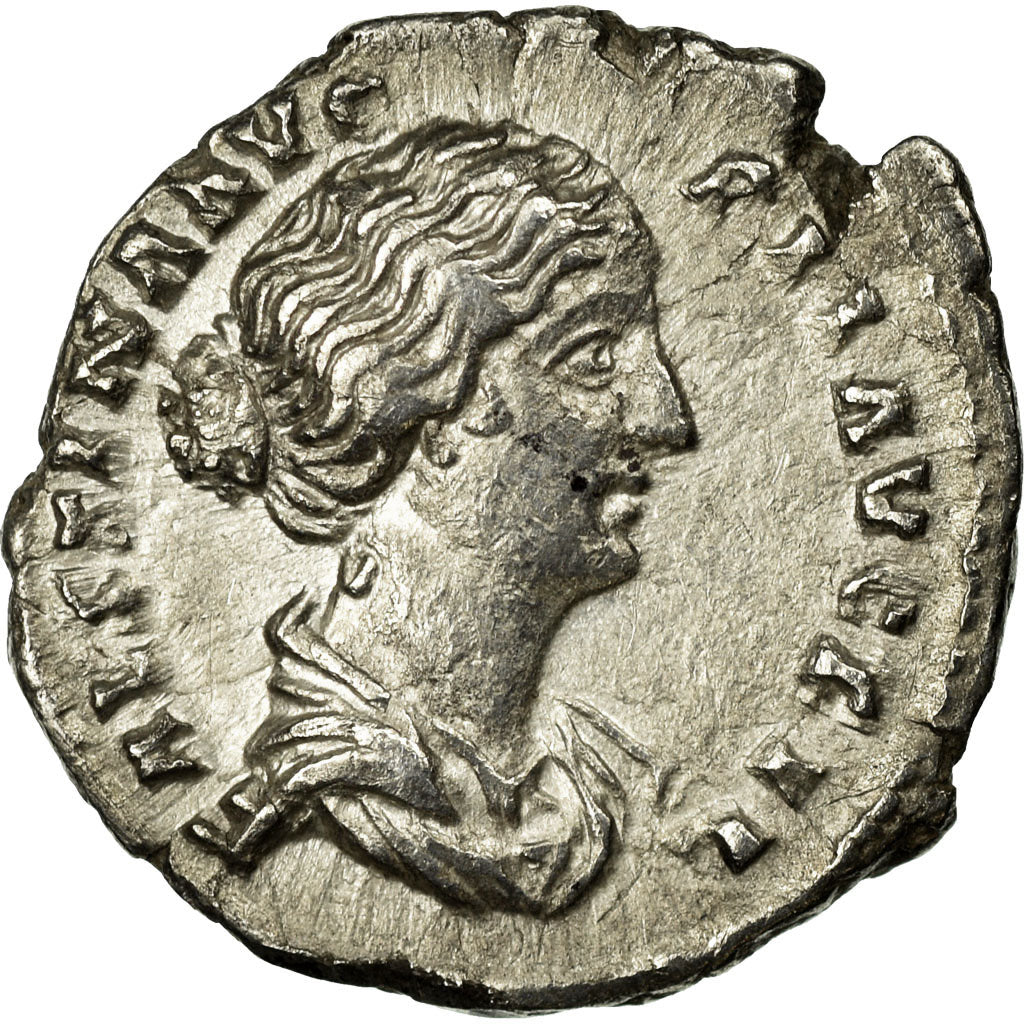 Moneta, Faustina II, Denarius, Roma, EF(40-45), Srebro, Cohen:54