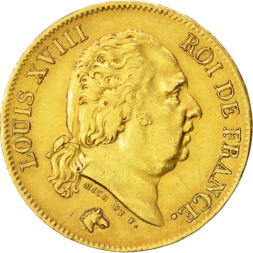 Monnaie, France, Louis XVIII, Louis XVIII, 40 Francs, 1818, Lille, TTB, Or