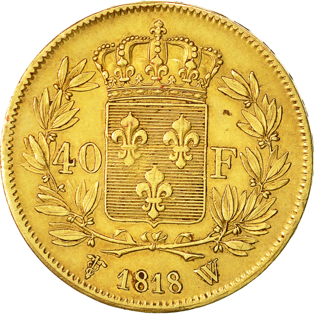 Monnaie, France, Louis XVIII, Louis XVIII, 40 Francs, 1818, Lille, TTB, Or