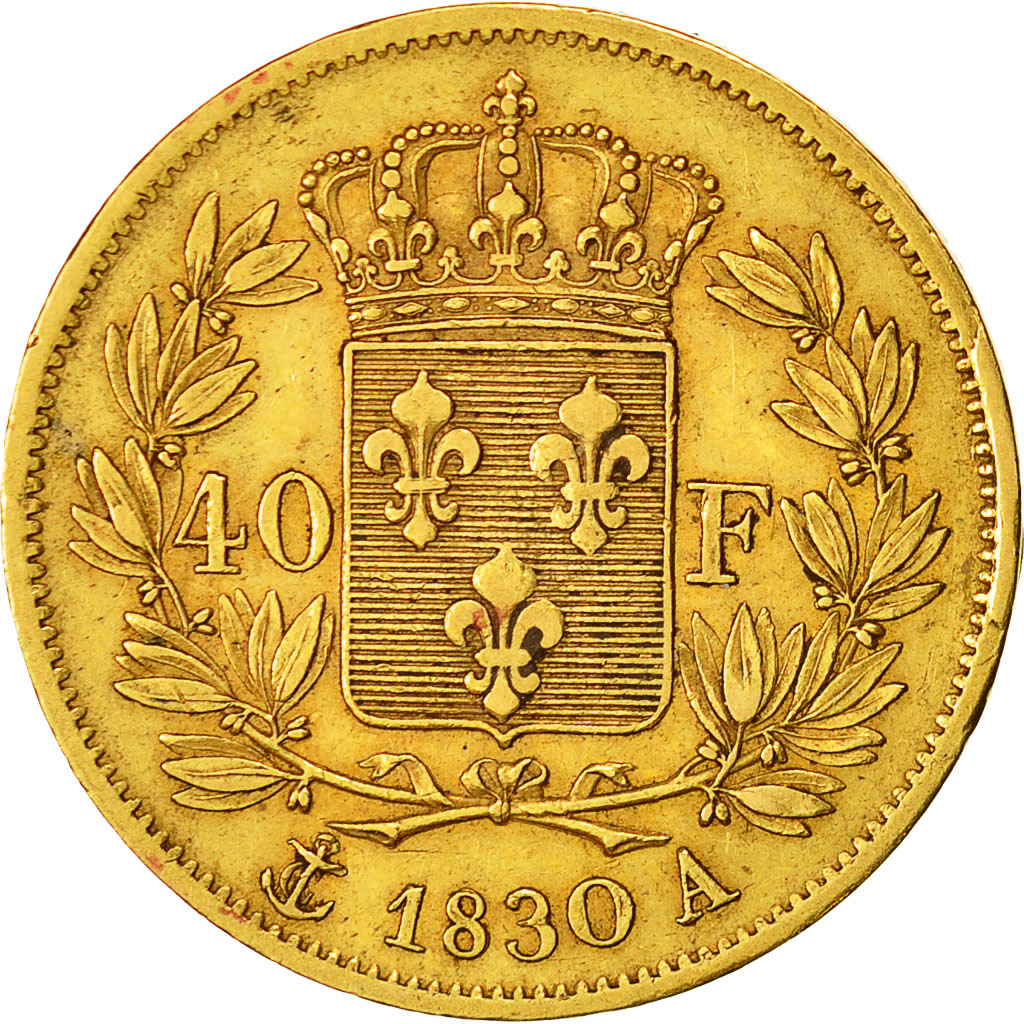 Coin, France, Charles X, 40 Francs, 1830, Paris, EF(40-45), Gold, KM:721.1