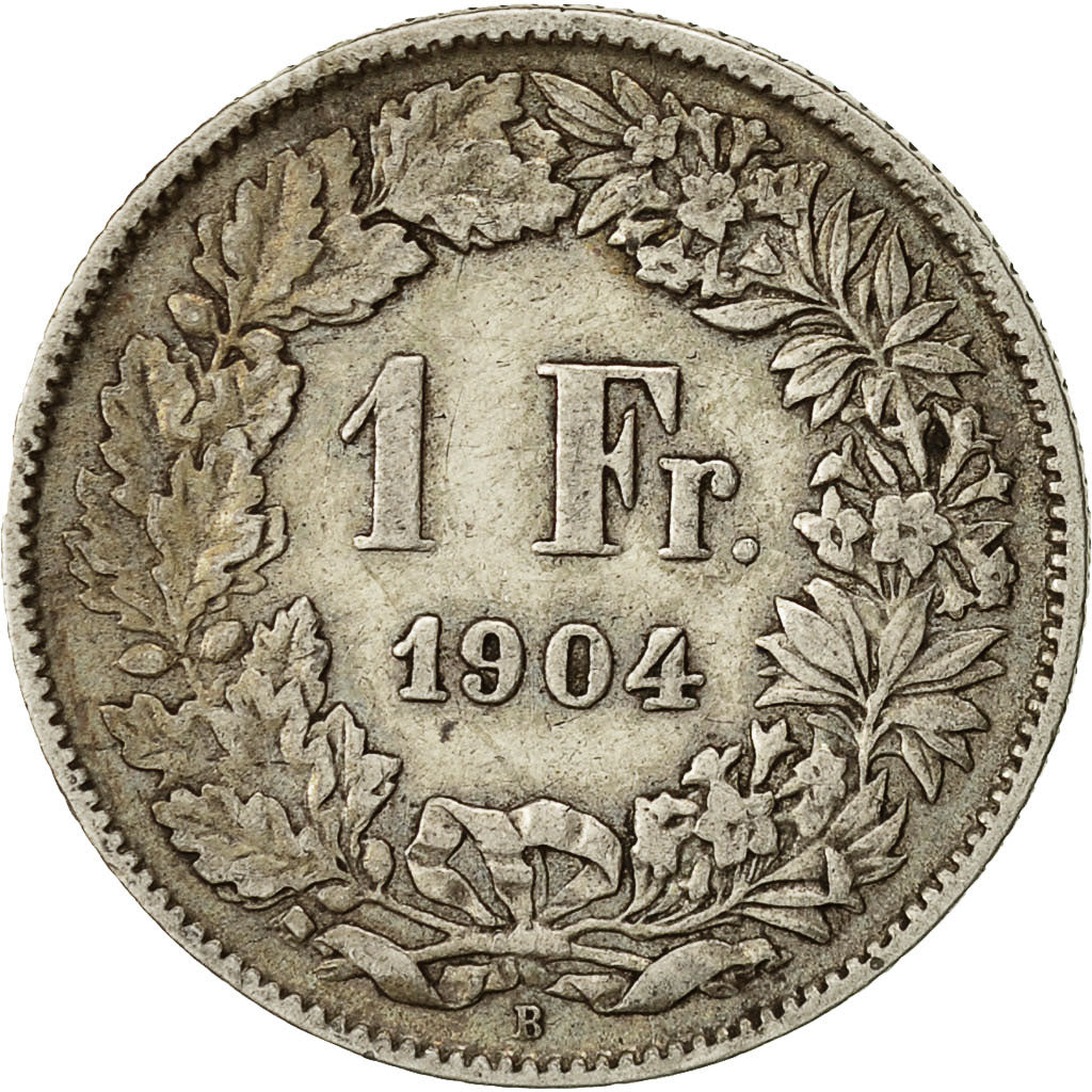 Moneta, Svizzera, Franc, 1904, Bern, BB, Argento, KM:24