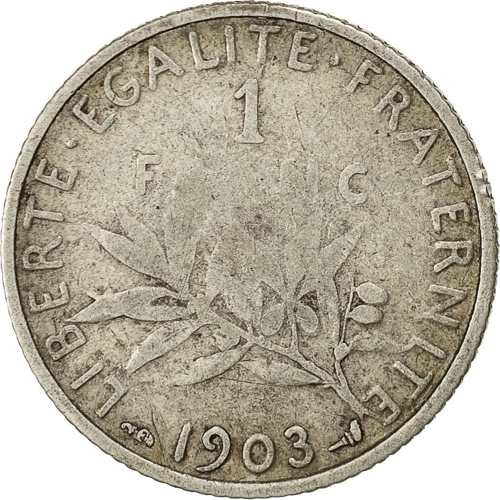 Monnaie, France, Semeuse, Franc, 1903, Paris, TB+, Argent, Gadoury:467, KM:844.1