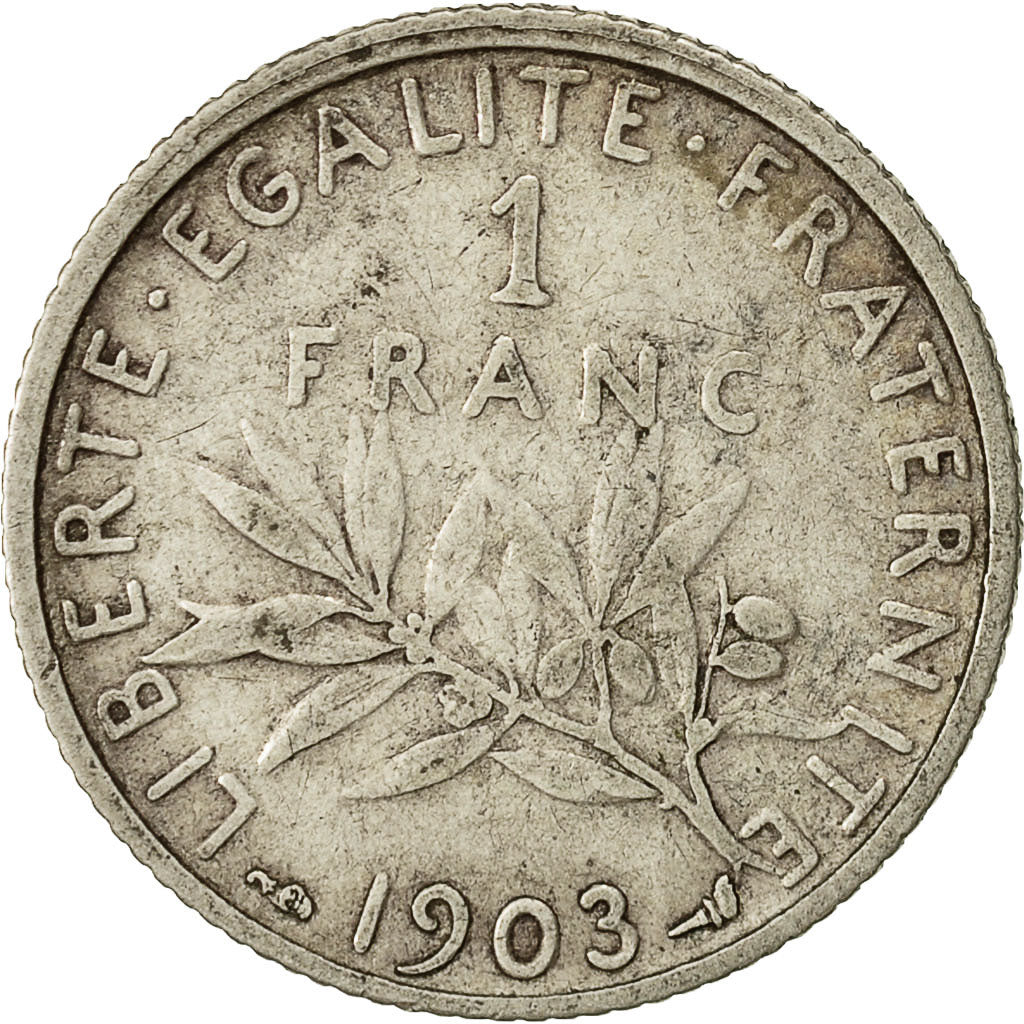 Monnaie, France, Semeuse, Franc, 1903, Paris, TTB, Argent, Gadoury:467, KM:844.1