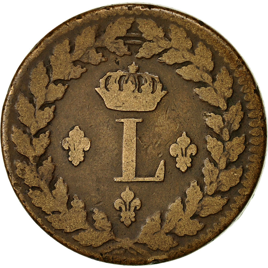 Coin, France, Louis XVIII, Decime, 1815, Strasbourg, VF(30-35), Bronze, KM:701