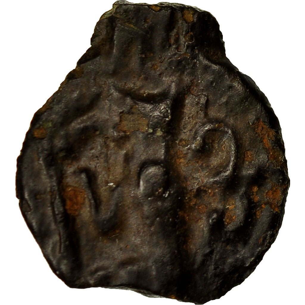 Coin, Potin, Leuci, Potin au taureau et au lys, AU(50-53), Potin, Delestrée:229