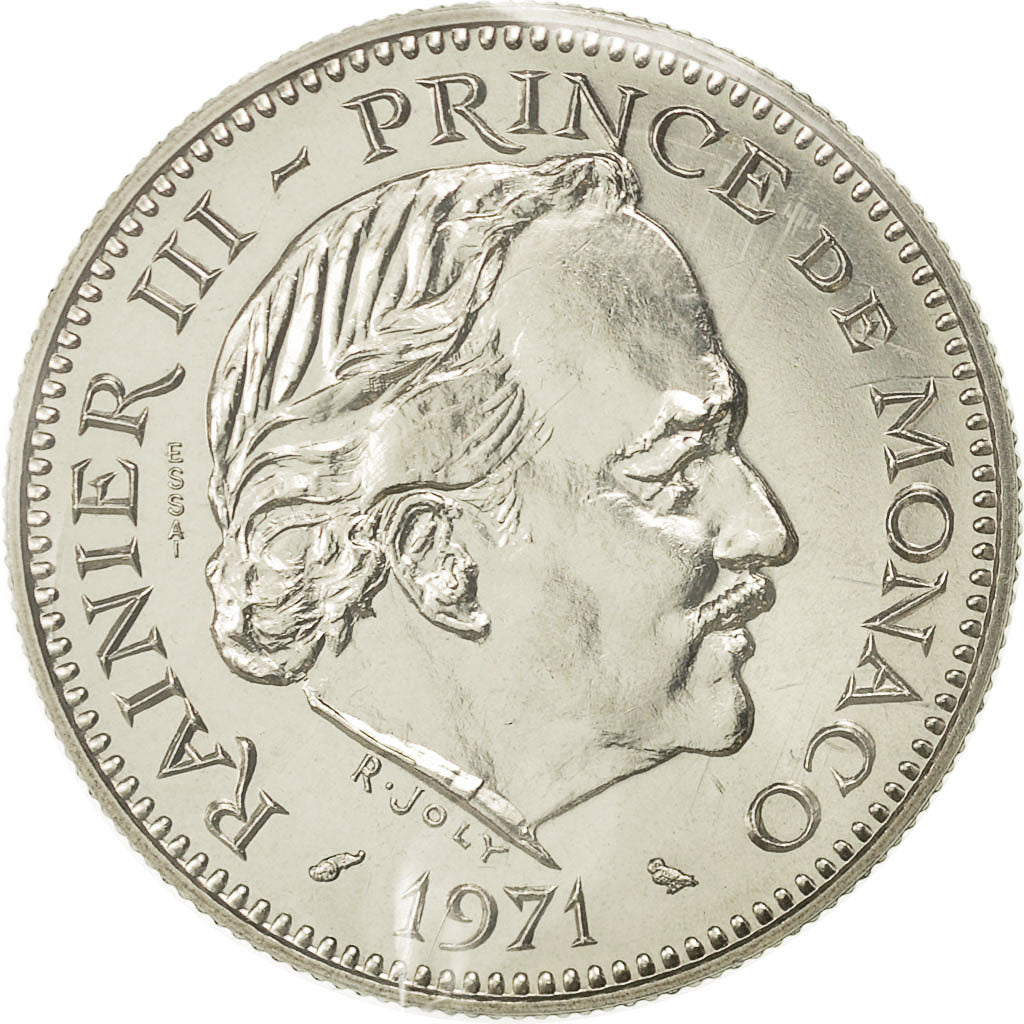 Münze, Monaco, 5 Francs, 1971, STGL, Copper-nickel, KM:E58, Gadoury:MC 153
