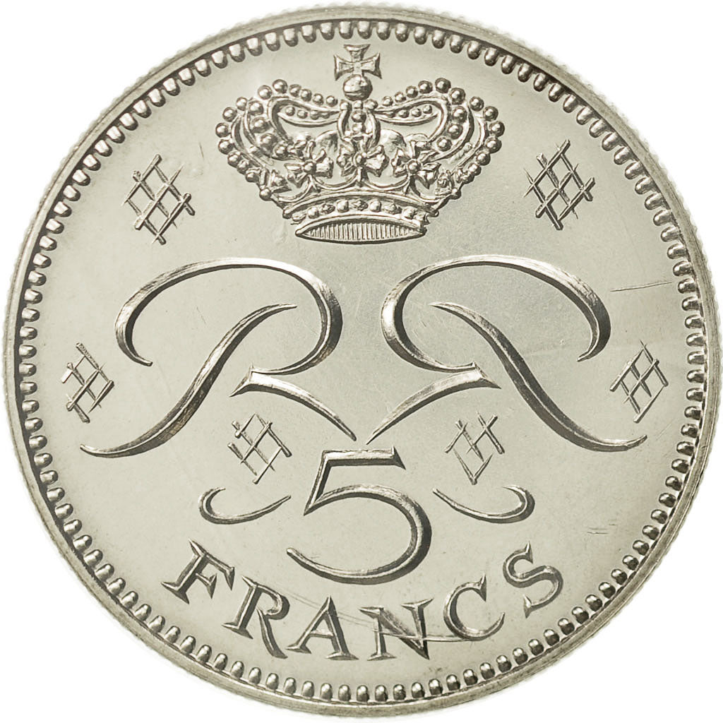 Münze, Monaco, 5 Francs, 1971, STGL, Copper-nickel, KM:E58, Gadoury:MC 153