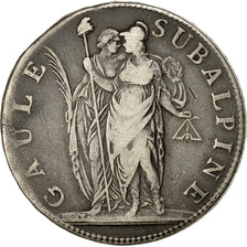 Monnaie, États italiens, PIEDMONT REPUBLIC, 5 Francs, An 10, TB+, Argent, KM:4