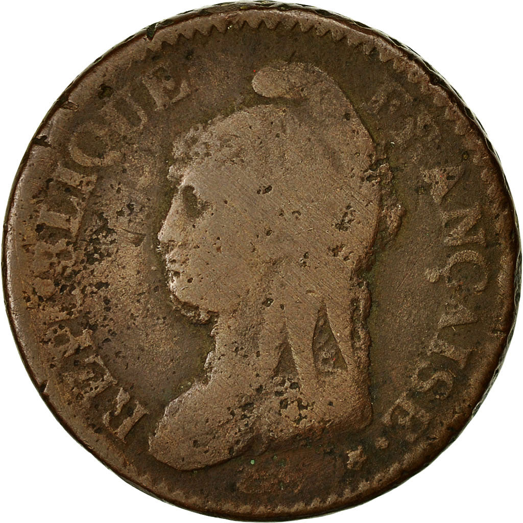 Monnaie, France, Dupré, Decime, AN 8, Strasbourg, TB+, Bronze, Gadoury:187a