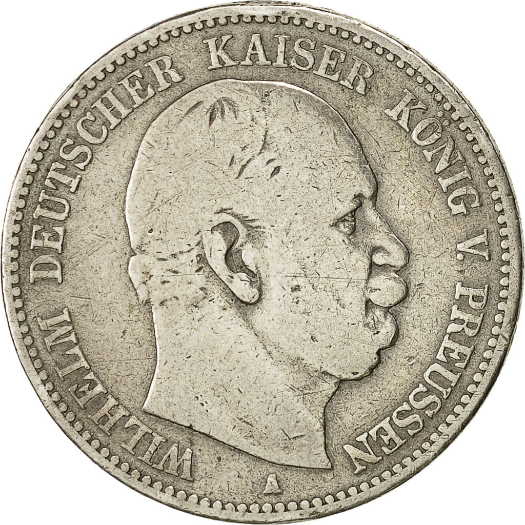 Coin, German States, PRUSSIA, Wilhelm I, 2 Mark, 1876, Berlin, VF(30-35)