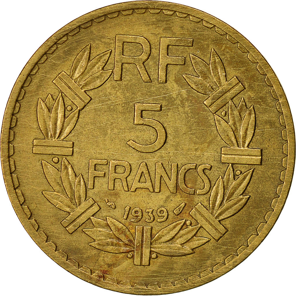 Coin, France, Lavrillier, 5 Francs, 1939, Paris, AU(50-53), Nickel, KM:888