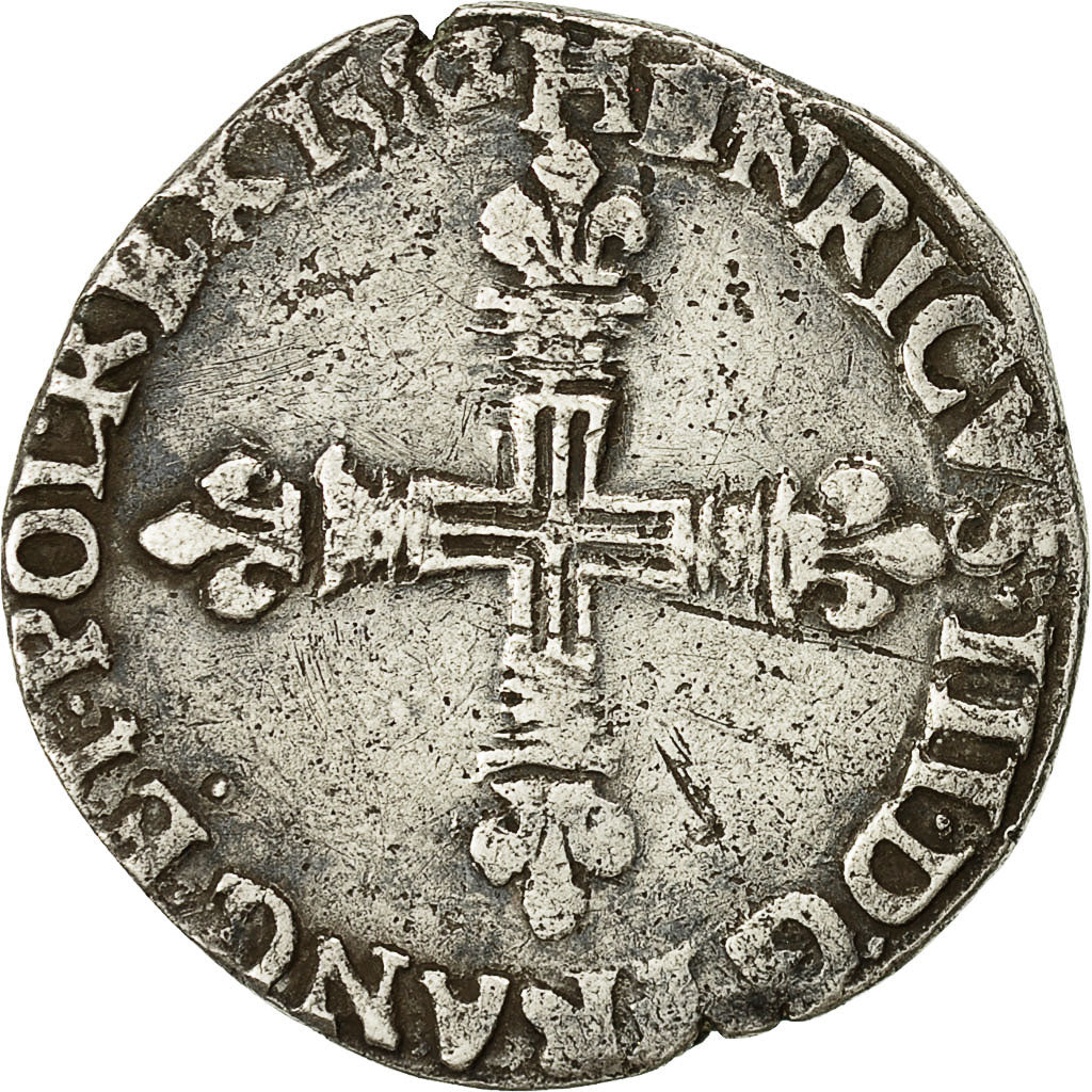 Monnaie, France, 1/4 Franc, 1582, Saint Lô, TTB, Argent, Duplessy:1133
