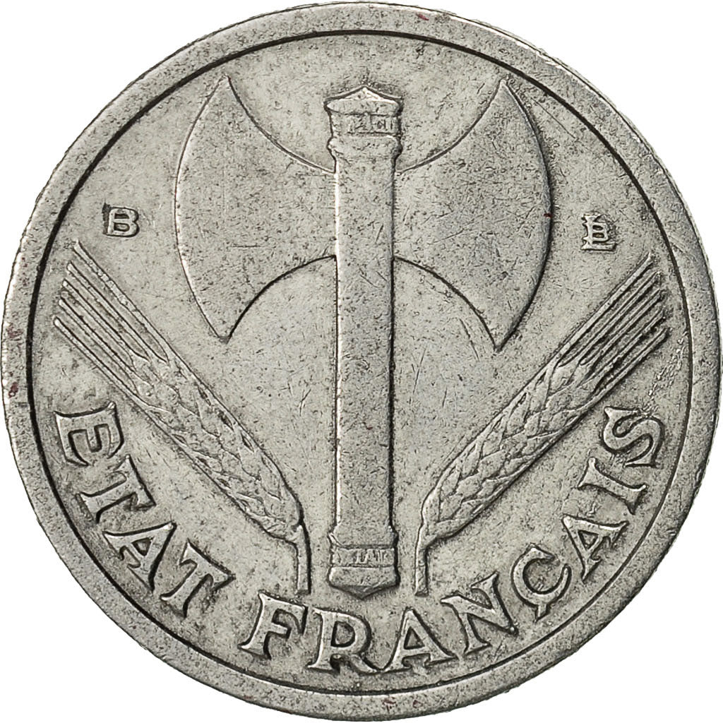 Coin, France, Bazor, Franc, 1943, Beaumont, EF(40-45), Aluminum, KM:902.2