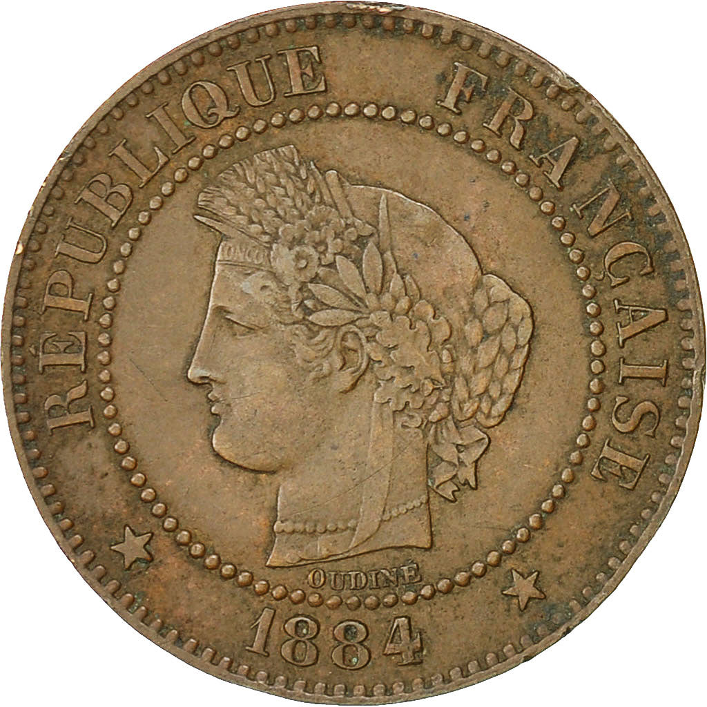 Coin, France, Cérès, 2 Centimes, 1884, Paris, AU(50-53), Bronze, KM:827.1