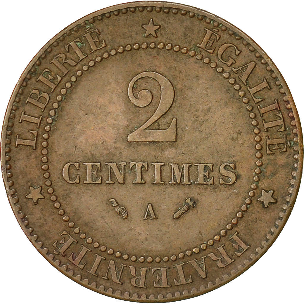 Coin, France, Cérès, 2 Centimes, 1884, Paris, AU(50-53), Bronze, KM:827.1