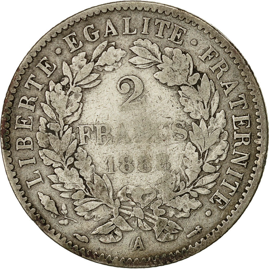 Münze, Frankreich, Cérès, 2 Francs, 1888, Paris, S+, Silber, KM:817.1