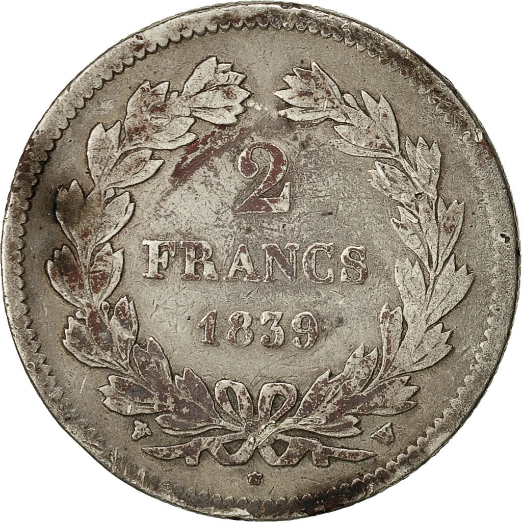 Münze, Frankreich, Louis-Philippe, 2 Francs, 1839, Lille, S, Silber, KM:743.13